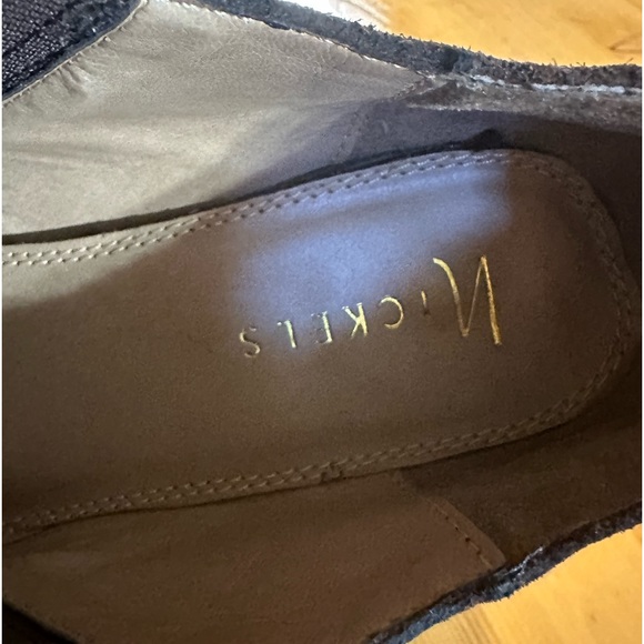 These are Nicole’s women’s dress boots! Black Swede Like new with box ! 9 1/2 - Picture 2 of 7
